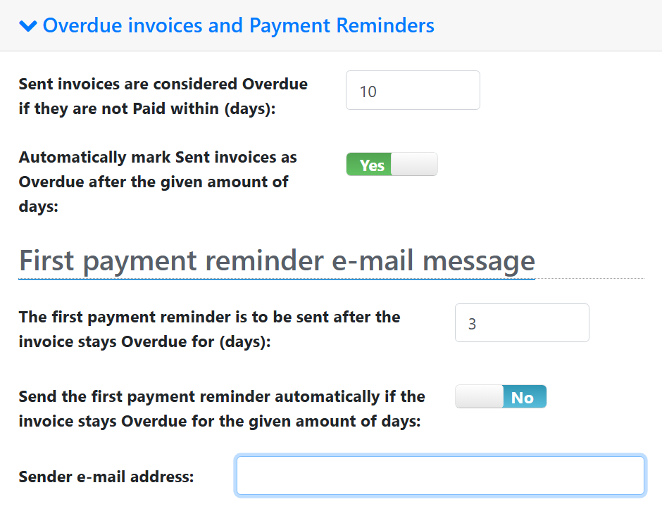 Automatic payment reminders